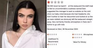 Waitress Turns 1-Star Review from Angry Family into Pure Gold